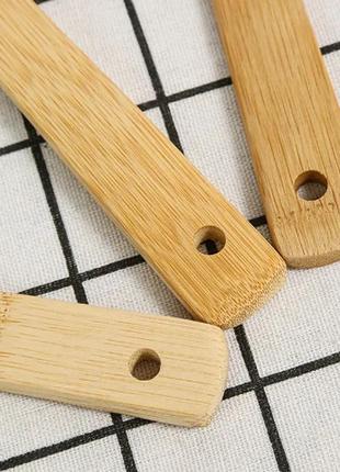 Набір кухонного приладдя 5 предметів kitchen бамбукові лопатки, кухонне начиння для кухні7 фото