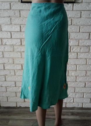 Прекрасная, креативная, брендовая 100% лен юбка 89 фото