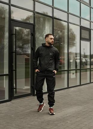 Комплект nike windrunner чорний +штани nike president. барсетка у подарунок!