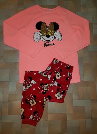 Теплая, яркая пижама флис минни minnie mouse disney, primark 9/11 лет 140-146 см2 фото