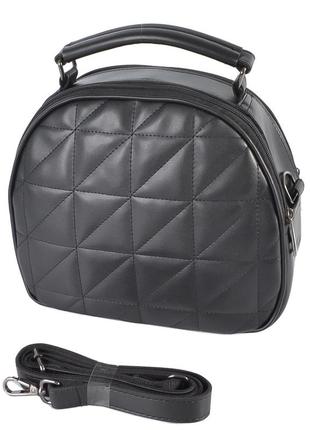Черная - два отделения - стильная качественная стеганная кросс-боди сумочка (луцк, 808)