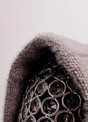Жіночий капор капюшон ангора темно-сірий2 фото