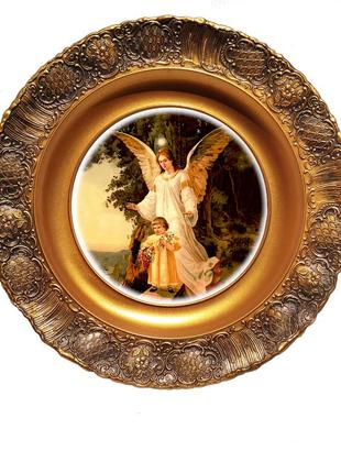 Сувенирная тарелка икона ангел хранитель ребенка декоративная настенная тарелка икона подарочная тарелка икона2 фото