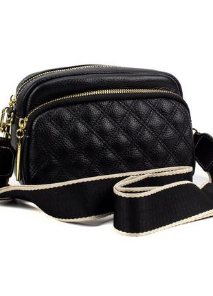 Женская небольшая кожаная сумка кросс-боди corze gl7160, черная