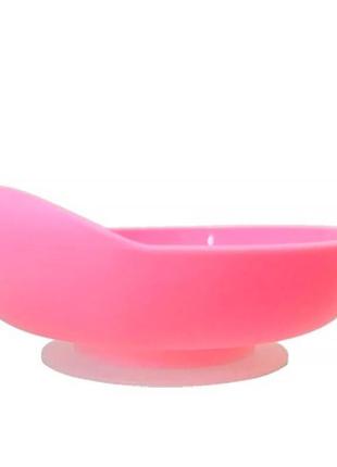 Миска для приймання їжі shengtong stse-018 pink для інвалідів з утримувальною гумовою насадкою2 фото