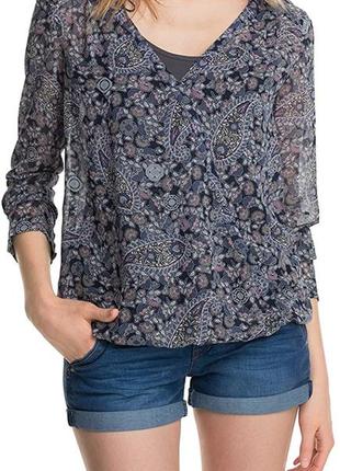 Блуза легкая на запах из тоненького шифона пестрая от esprit-l-ка