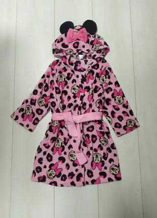 Халат для дівчинки рожевий в принт мінні маус disney 98/104, 110/116см1 фото
