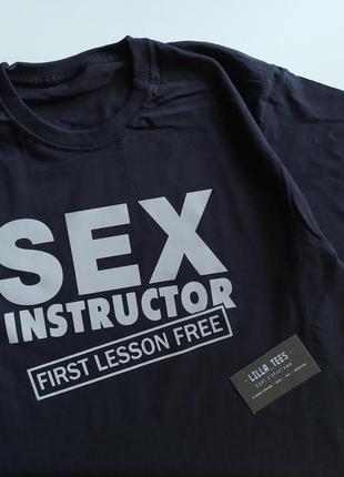 Футболка с надписью sex instructor секс инструктор, рефлектив2 фото