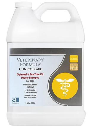 Шампунь для собак, антибактериальный, противовоспалительный veterinary formula clinical care oatmeal&tea tree