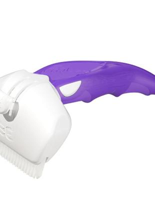 Дешеддер средний для удаления линяющей шерсти собак и котов foolee easee medium 6,5 см фиолетовый