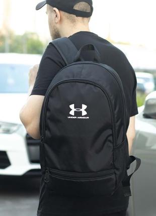 Спортивний рюкзак under armour чоловічий для спорту та фітнесу чорний тканинний міський6 фото