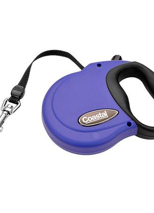 Рулетка-повідець для собак coastal power walker retractable leash стрічка 4.8 м до 50 кг синій (76484088063)