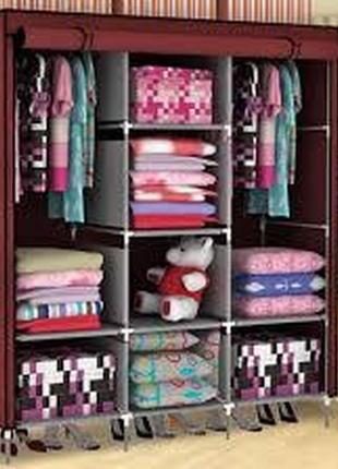 Складной тканевый шкаф на 3 секции 130х45х175 см4 фото