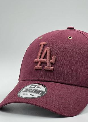 Оригинальная бордовая кепка new era los angeles dodgers 9forty 604248442 фото