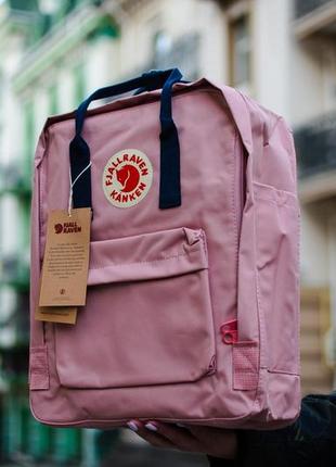 Рюкзак fjallraven kanken купить фьялравен канкен розовый с синими ручками4 фото