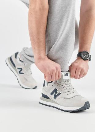 Мужские замшевые кроссовки new balance prm classic grey navy, мужские кеды нью беленс серые. мужская обувь