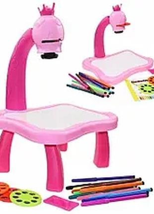 Дитячий стіл для малювання із світлодіодним підсвічуванням рожевий4 фото