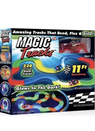 Гнучкий трек-220 деталей magic track -світиться дорога з 1 машинка меджик трекс2 фото