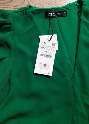 Стильное зелёное платье zara. 8