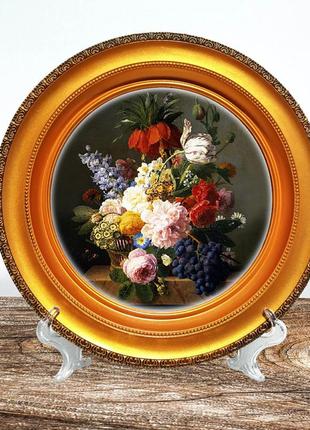 Сувенірна тарілка квіти декоративна підвісна тарілка