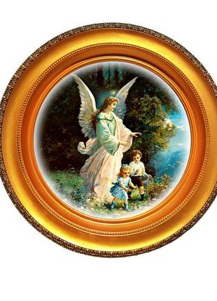 Декоративная тарелка  ангел хранитель детей сувенирная подвесная тарелка икона2 фото