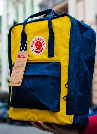 Рюкзак fjallraven kanken yellow blue купити фьялравен канкен жовтий синій4 фото