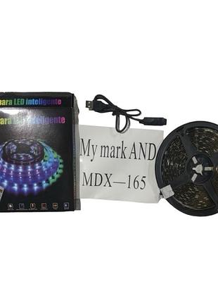 Світлодіодна стрічка з пультом smd 5050 rgb 12 вольтів music mdx-1652 фото
