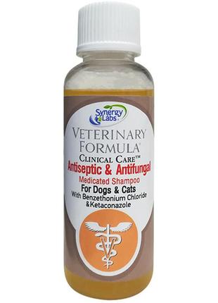 Шампунь для собак і котів veterinary formula advanced antiseptic&antifungal shampoo лікувальний 45 мл