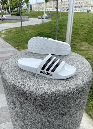 Тапки від adidas (white & black)6 фото
