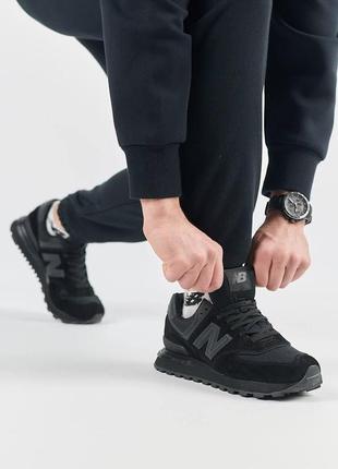 Мужские замшевые кроссовки new balance prm classic all black, мужские кеды нью беленс черные. мужская обувь