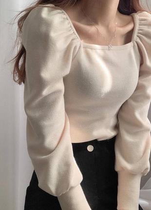 Женская тёплая демисезонная, блузка. двухсторонняя ангора