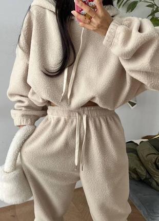Демісезонний флісовий жіночий костюм на манжетах, полар фліс3 фото