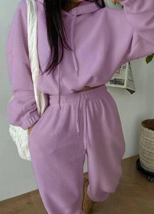 Демисезонный флисовый женский костюм на манжетах, полар флис1 фото