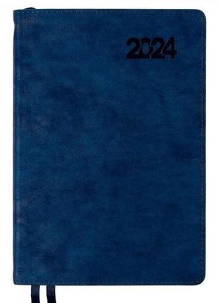 Щоденник датований 2024 рік, а5 формату синій, leo planner case інтегральна обкладинка2 фото