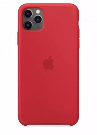 Чехол silicone case для iphone 11 pro max red (силиконовый чехол красный силикон кейс на айфон 11 про макс)1 фото