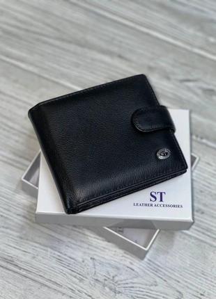 Женский кожаный кошелёк st 39 черный