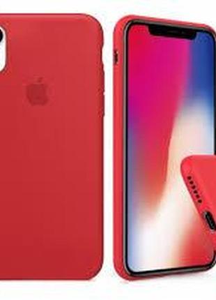 Чехол silicone case для iphone xr red(силиконовый чехол красный силикон кейс на айфон хр 10р) full