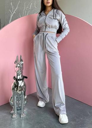 Повсякденний спортивний вельветовий затишний та комфортний костюм з велюру.