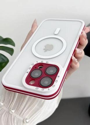 Чохол для iphone 12 pro без відбитків пальців + підтримка magsafe, red