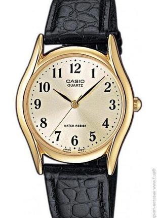 Мужские часы casio classic mtp-1154pq-7bef, белые с кожанным браслетом