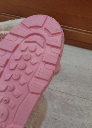 Нові рожеві резинові утеплені чоботи чобітки3 фото