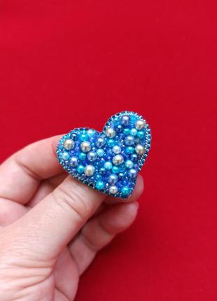 Бірюзове, морське серце брошка для самих оригінальних модниць всіх віків
