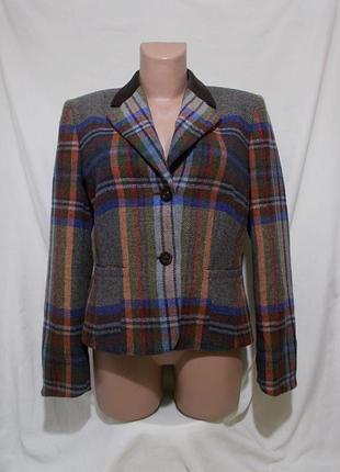Короткая куртка жакет разноцветная новая шерсть 'hucke woman' 46-48р