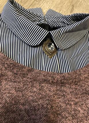 Женская кофта с эмитацией рубашки, кофта, светер, жилет4 фото