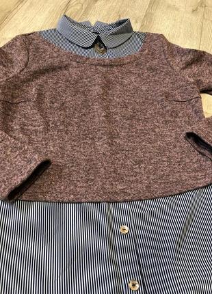 Женская кофта с эмитацией рубашки, кофта, светер, жилет2 фото