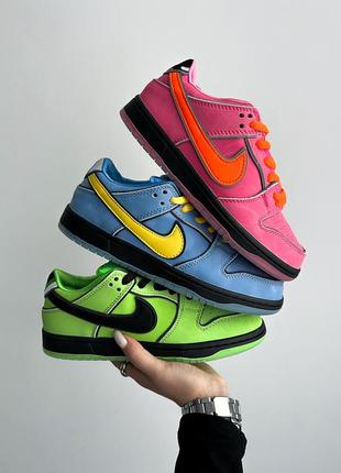 Кроссовки nike sb dunk low "powerpuff girls - blossom" (оригинальная коробка)10 фото