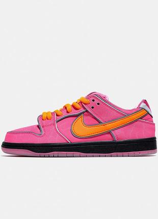 Кроссовки nike sb dunk low "powerpuff girls - blossom" (оригинальная коробка)4 фото