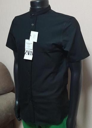 Модная рубашка с короткими рукавами zara the melange shirt bi - stretch с биркой made in turkey6 фото