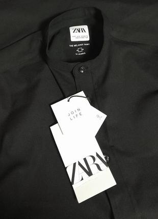 Модная рубашка с короткими рукавами zara the melange shirt bi - stretch с биркой made in turkey9 фото