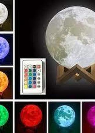 Светильник луна зd moon light 15см диаметр сенсорный 5 режимов7 фото